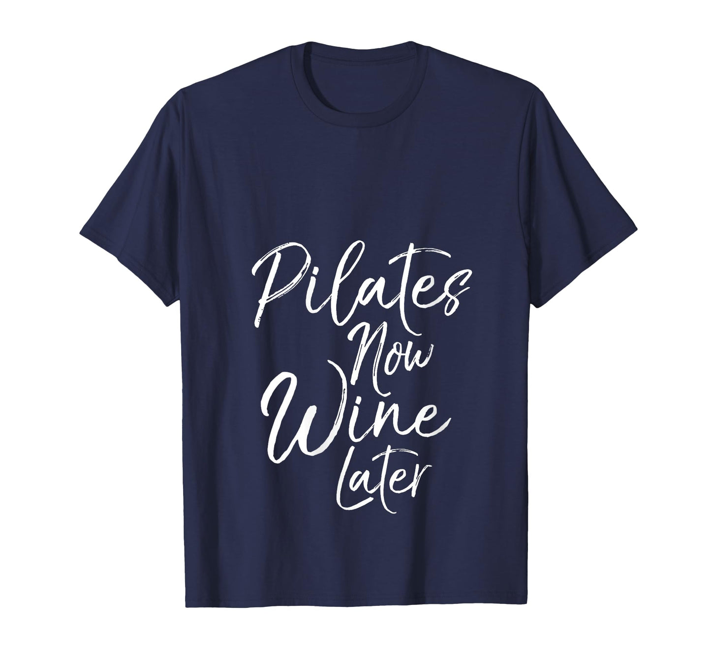Womens Funny Yoga Gift for Drinkers Cute Pilates Now Wine Later V-Neck T-Shirt