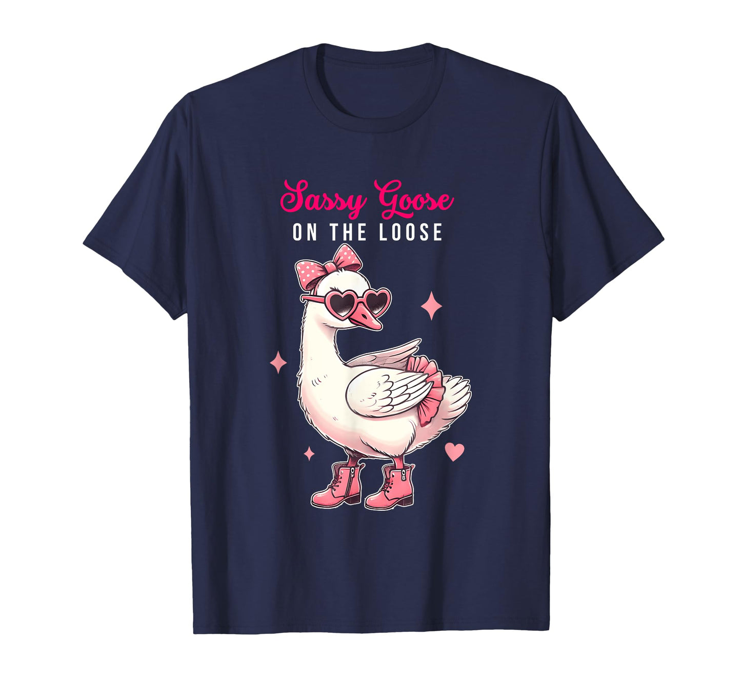 Sassy Goose On The Loose Design T-Shirt