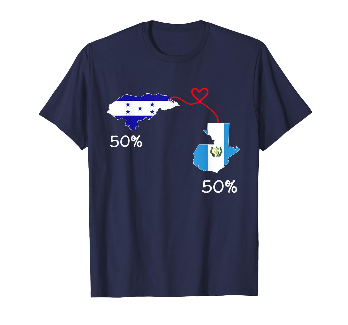 Half Honduran Half Guatemalan Flag Map Guatemala Honduras T-Shirt