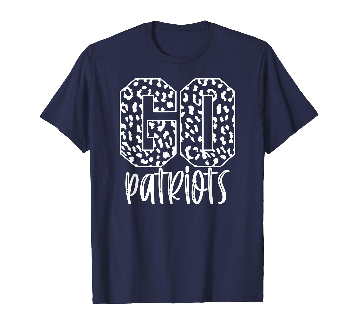 Patriots Team Mascot School Spirit Game Night Leopard Print T-Shirt
