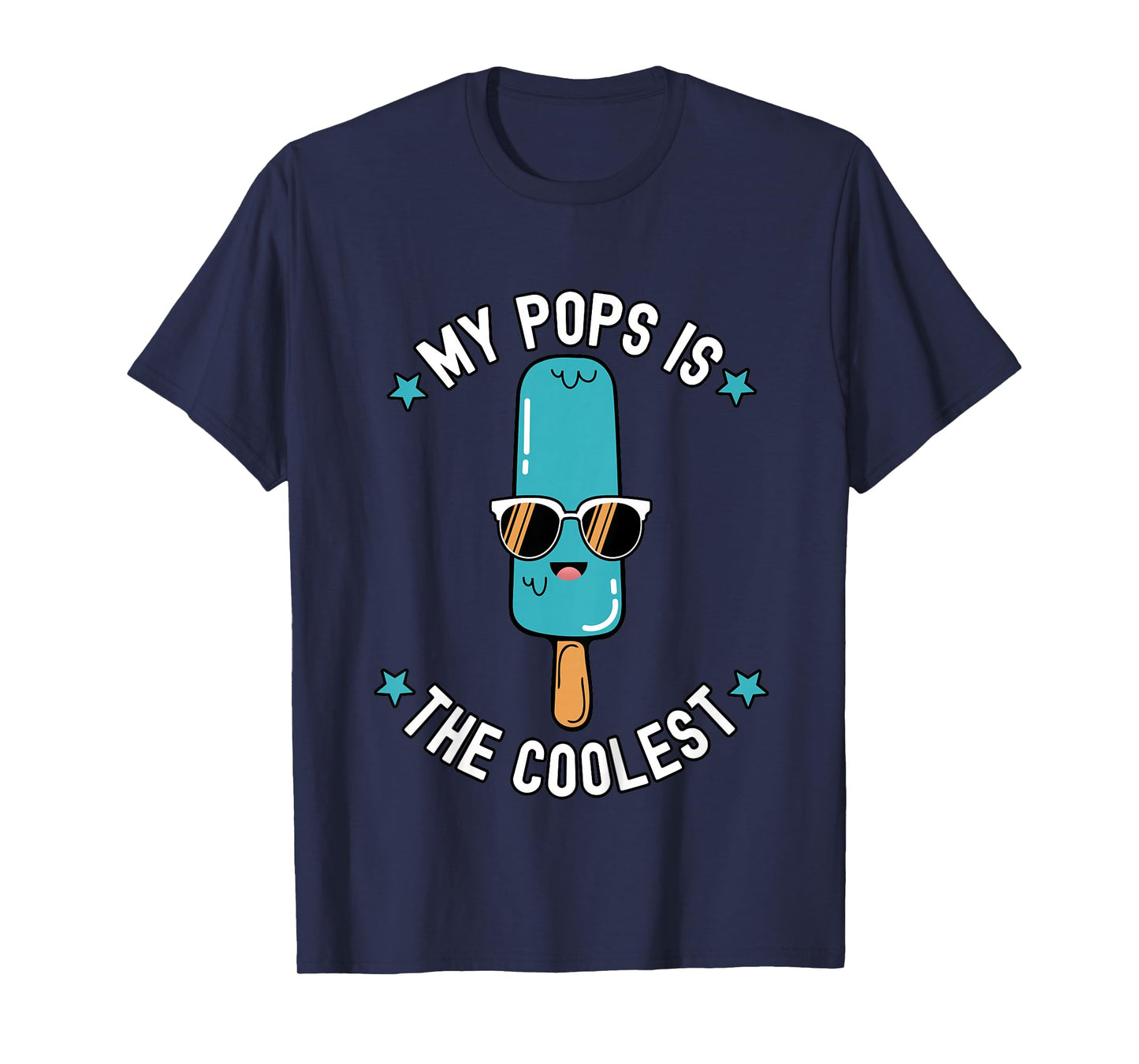 My Pops Is The Coolest Funny Popsicle Graphic Summer T-Shirt