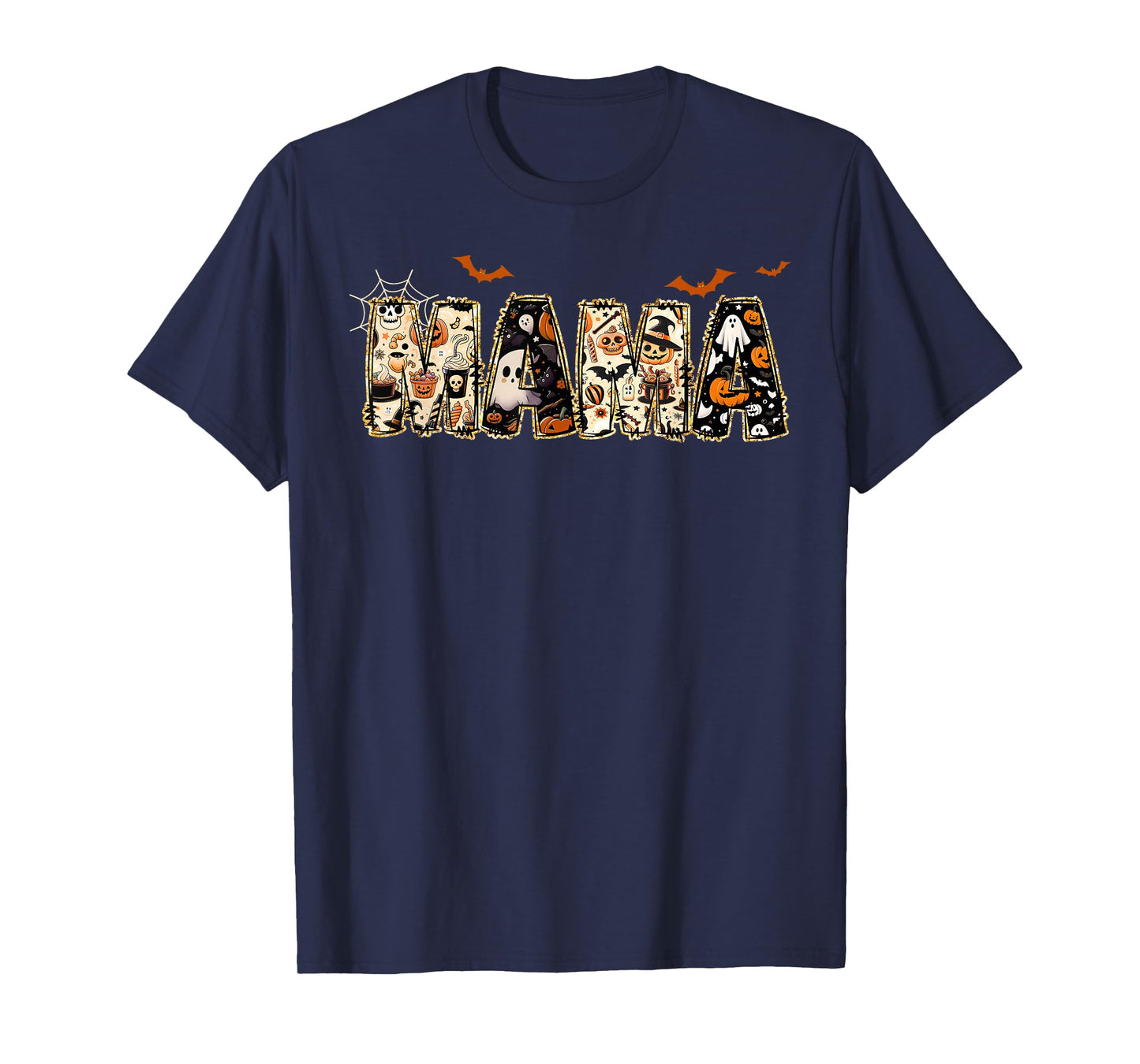 Mama Spooky Mom Trick Or Treat Halloween Ghost Witch Vampire T-Shirt