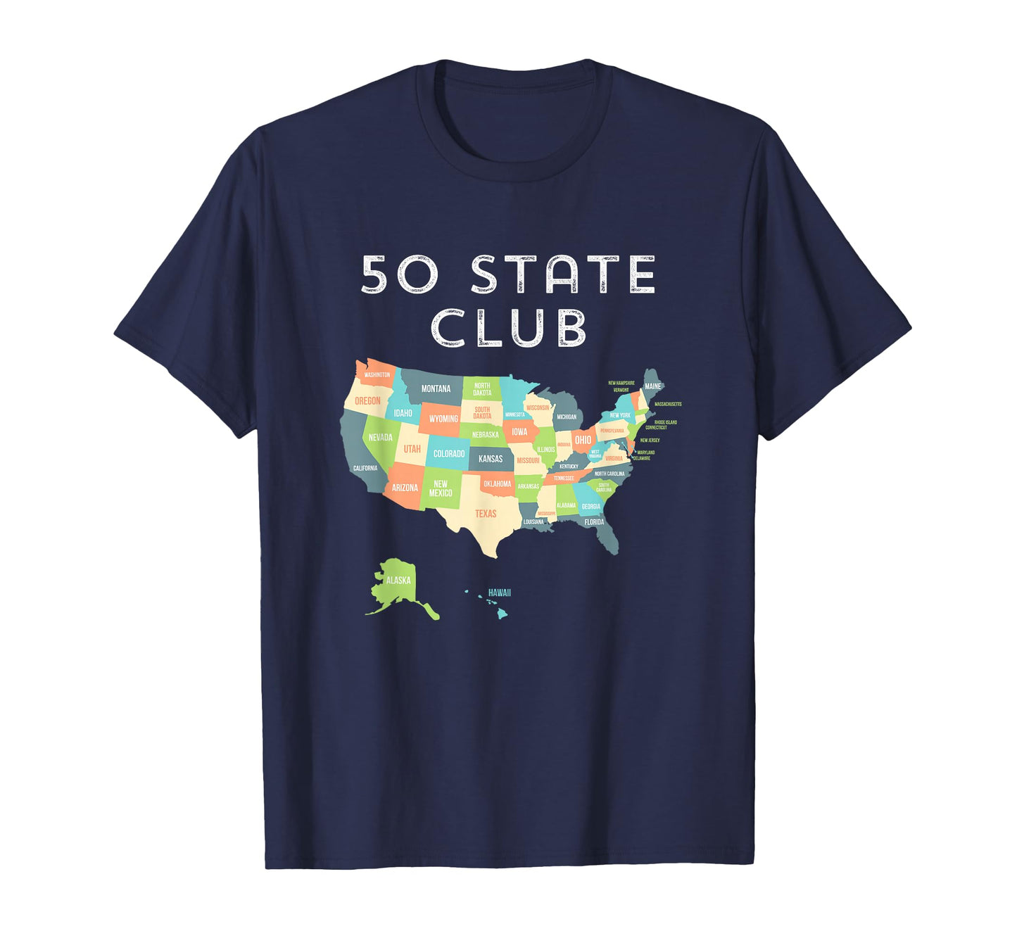 Visit all 50 states shirt, USA map t-shirt gift for travel T-Shirt