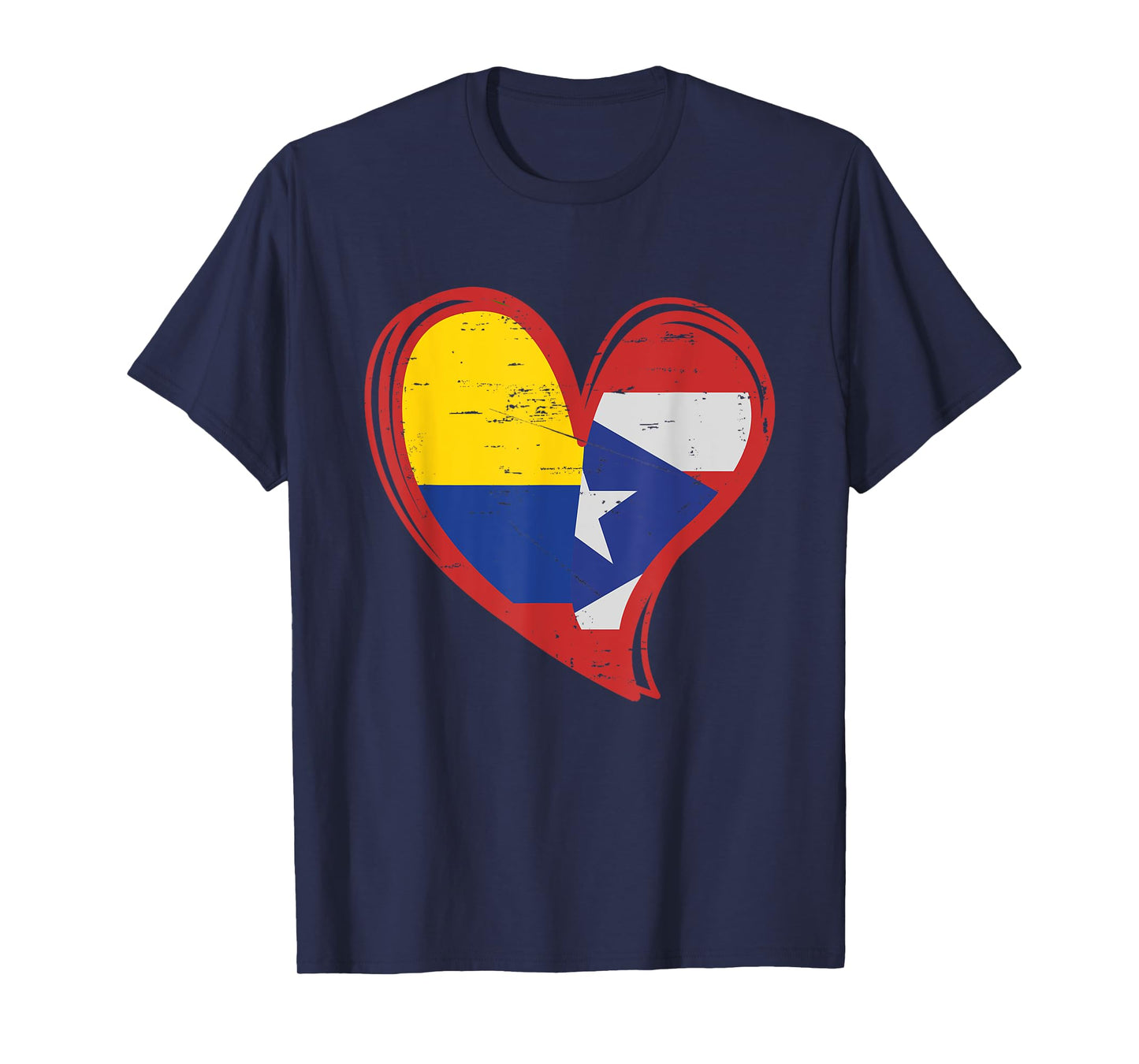 Colombian Puerto Rican Flag graphic Vintage PR Colombia Tee T-Shirt