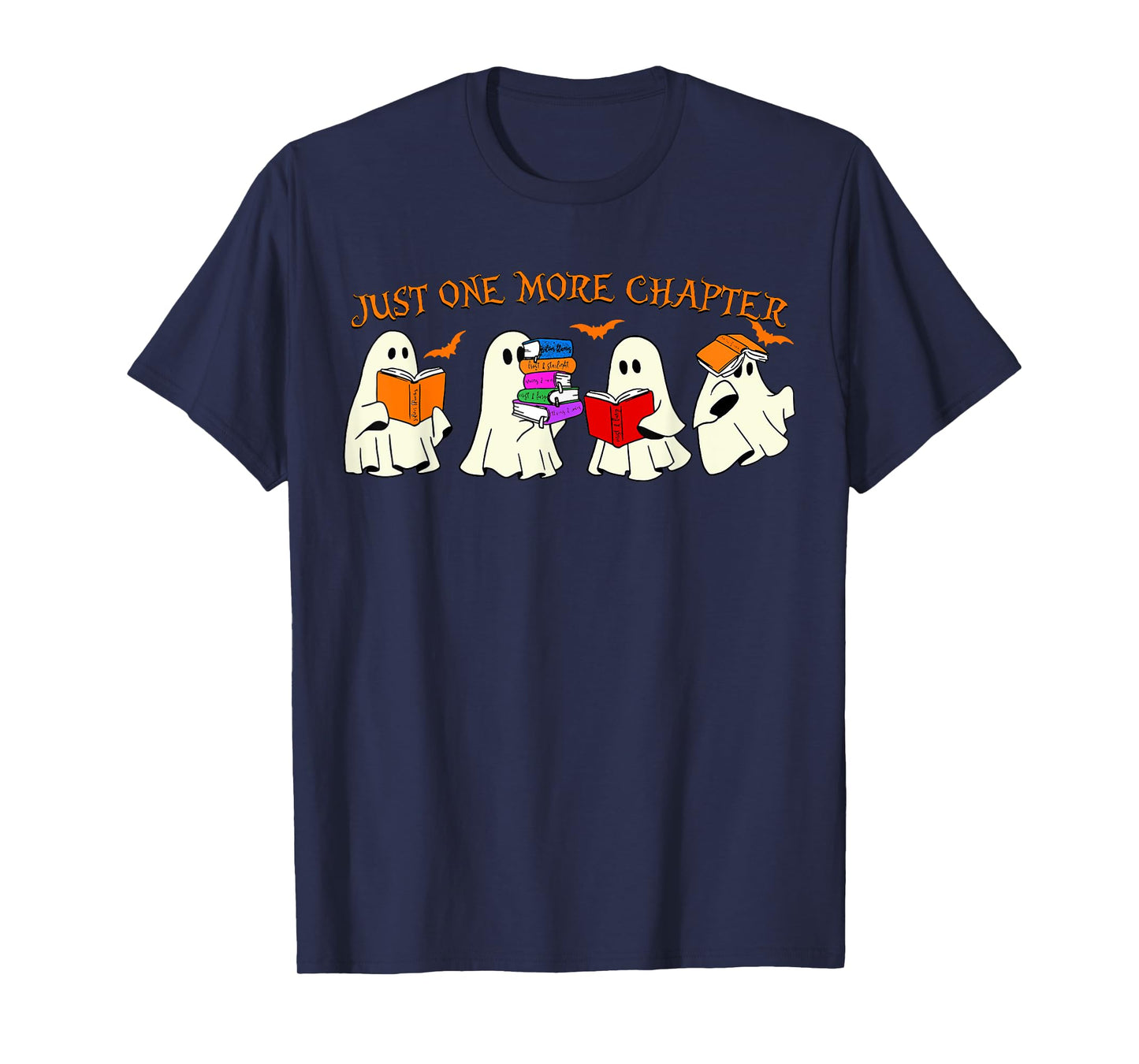 Halloween Funny Ghost Reading Books Just One More Chapter T-Shirt