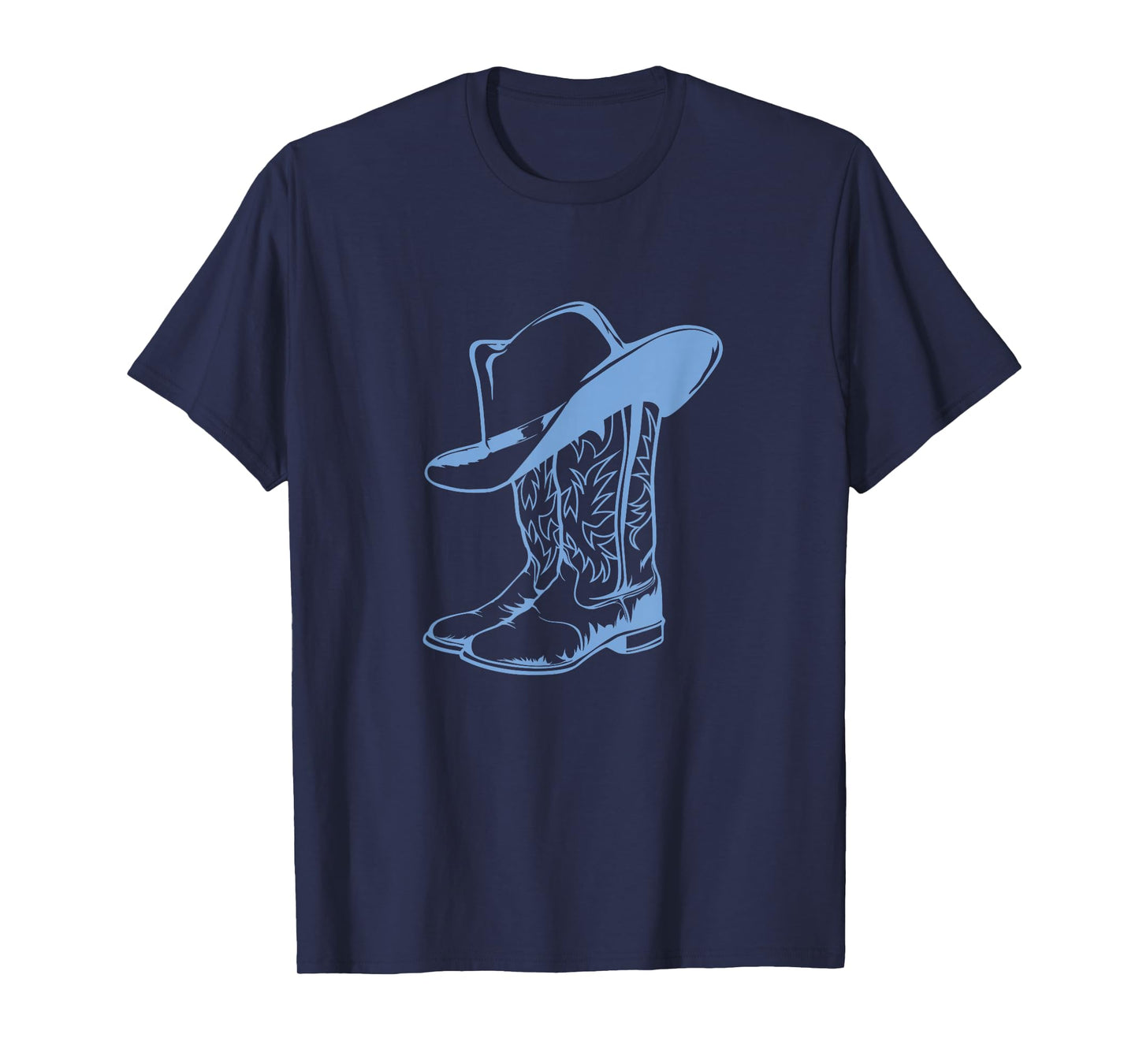 Coastal Cowgirl Western Blue Cowboy Boots T-Shirt