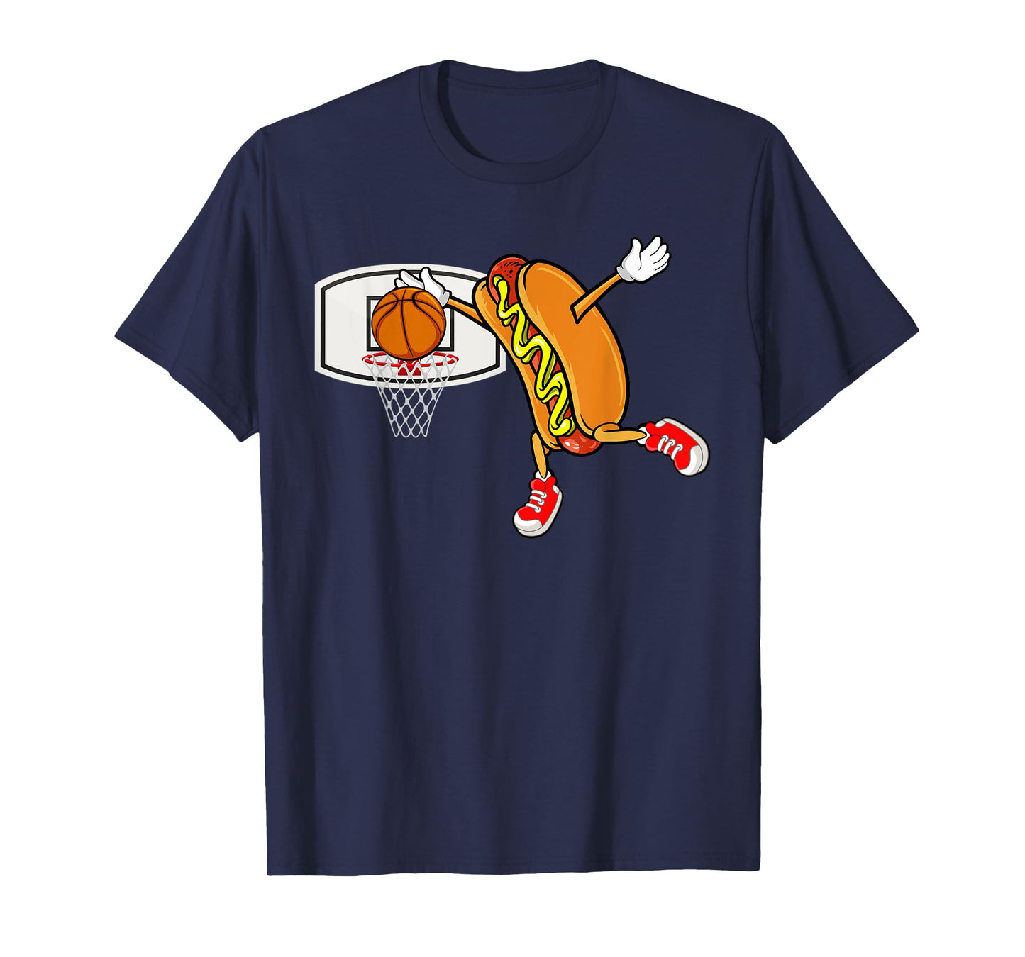 Funny Hot Dog Slam Dunk Basketball Men Women Kids T-Shirt
