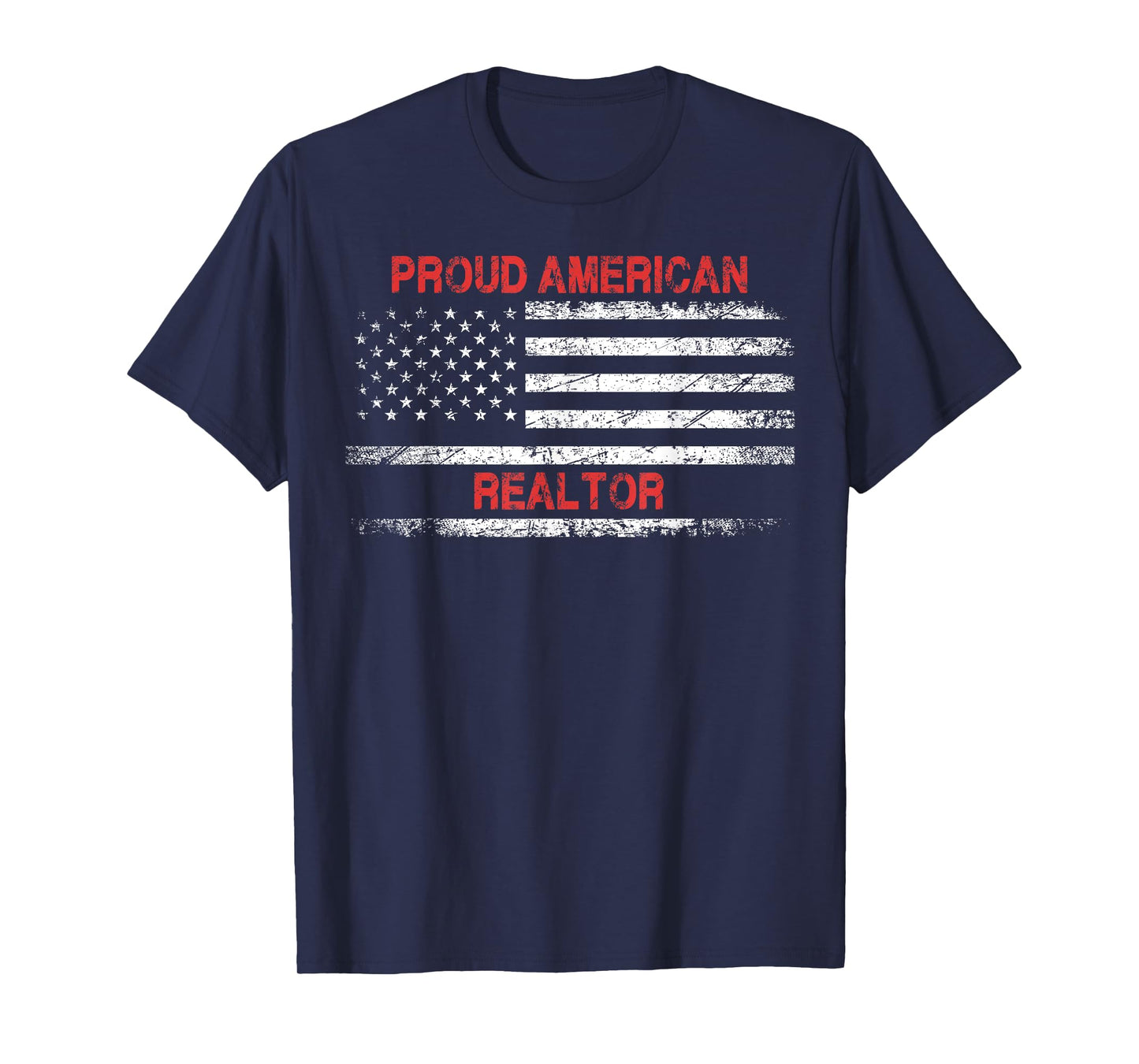 Proud American Patriotic USA Flag Gift Realtor T-Shirt for Women Men