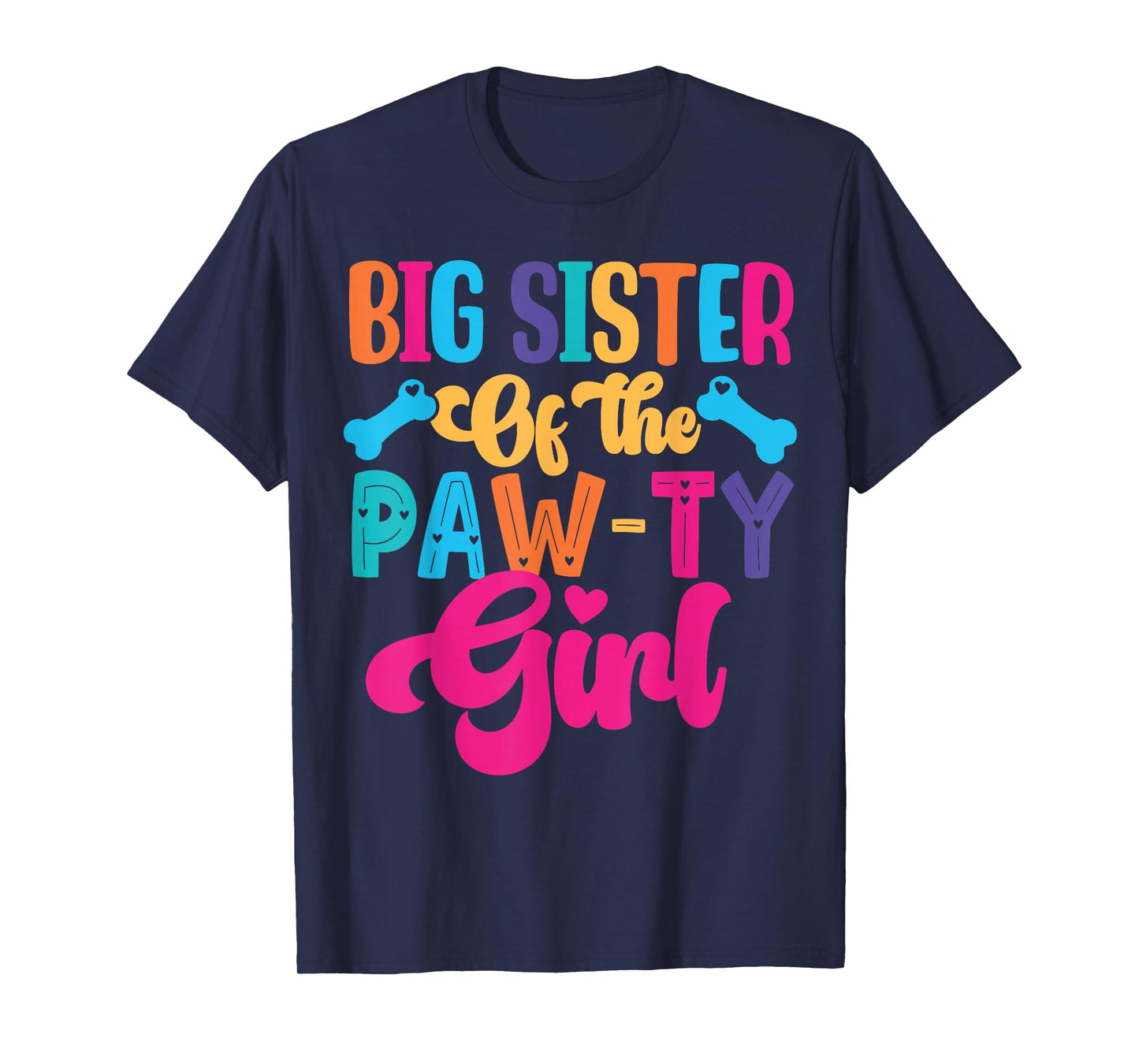 Big Sister Of The Birthday Girl Dog Paw Family Matching T-Shirt