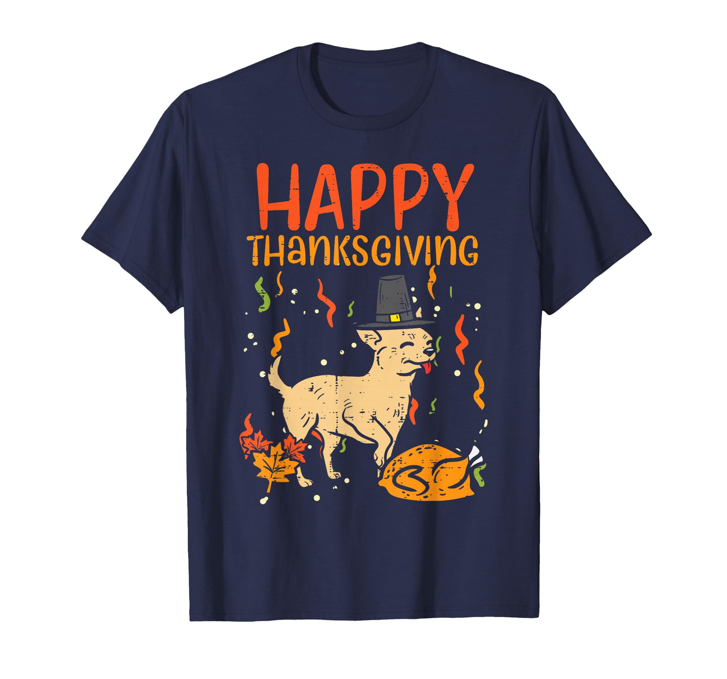Happy Thanksgiving Chihuahua Turkey Chiwawa Dog Fall Autumn T-Shirt