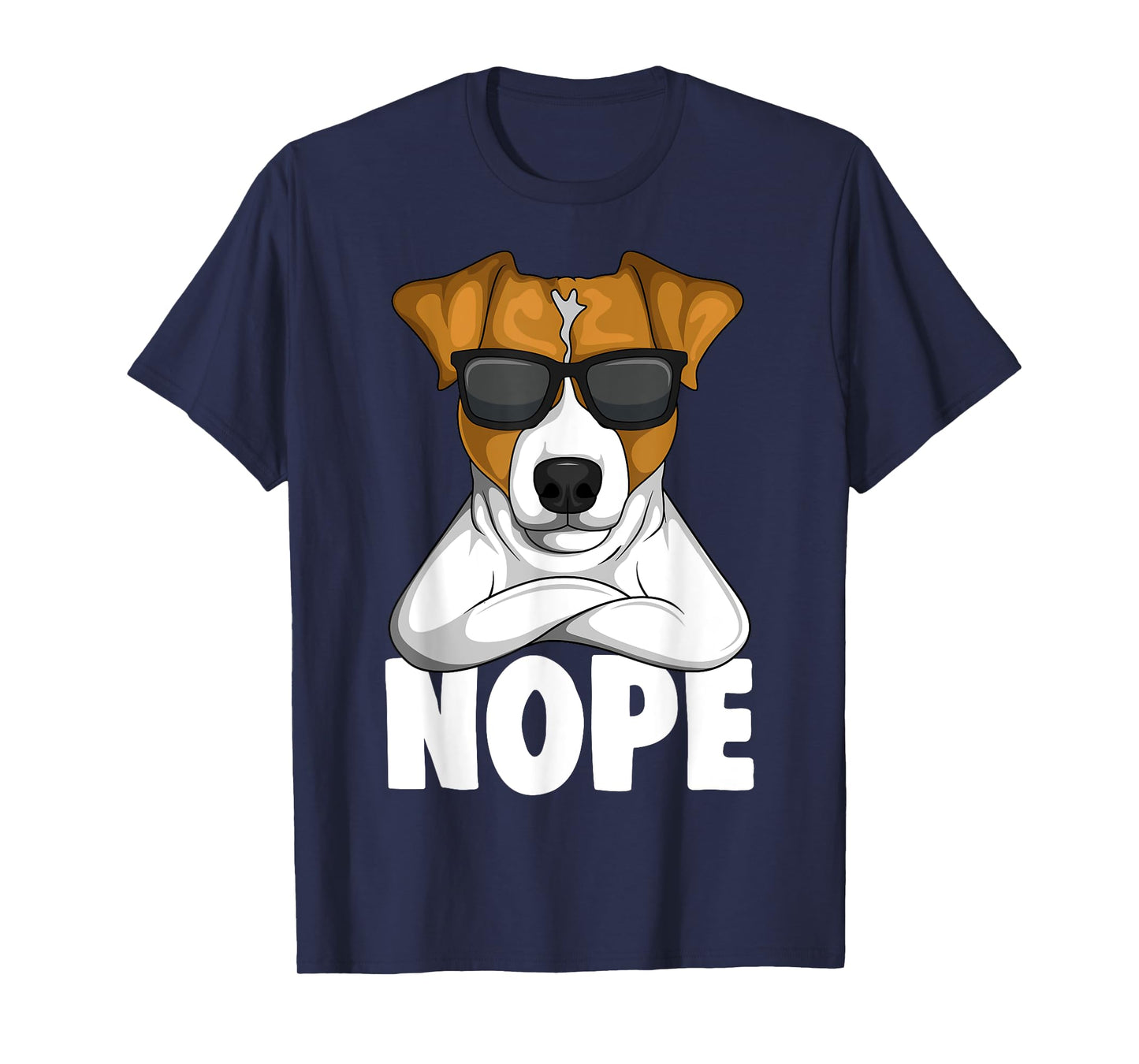Jack Russell Apparel & Gift Ideas Women's Black Cartoon Jack Russell Terrier Nope T-Shirt