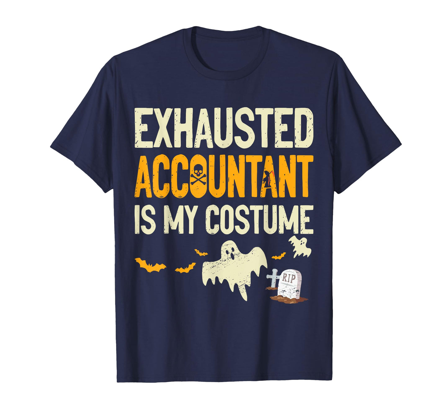 Exhausted Accountant CPA Halloween Funny Accountant T-Shirt