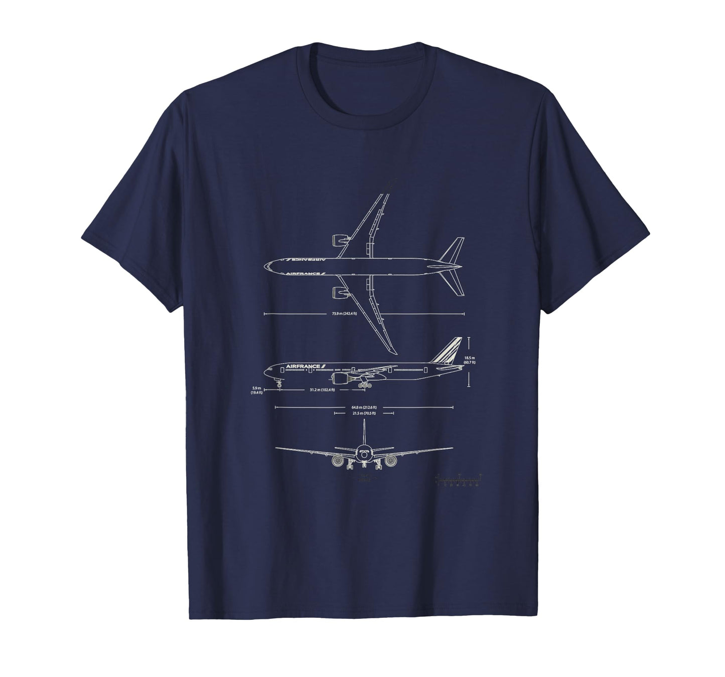 B-777 Aircraft blueprint T-Shirt