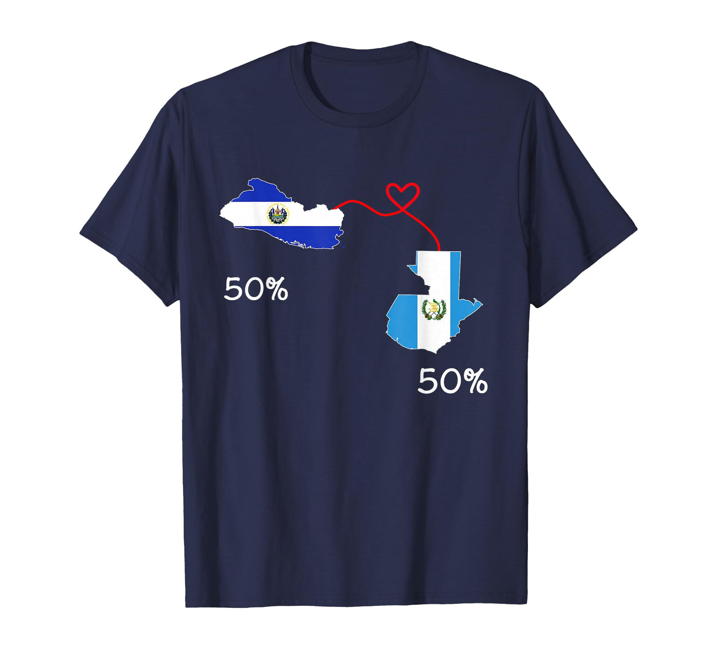 Half salvadorian Half Guatemalan Flag Map Guatemala T-Shirt