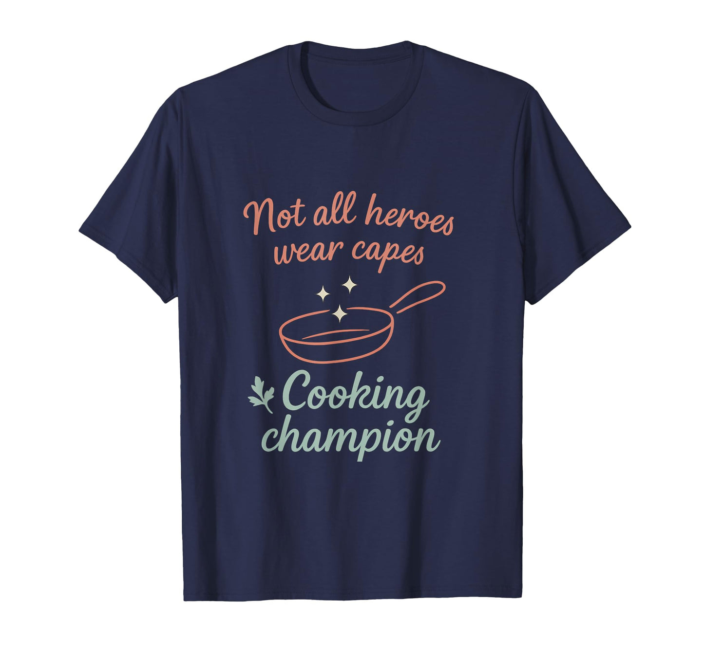 Cooking Champion Kitchen Hero Coral Mint White Graphic T-Shirt