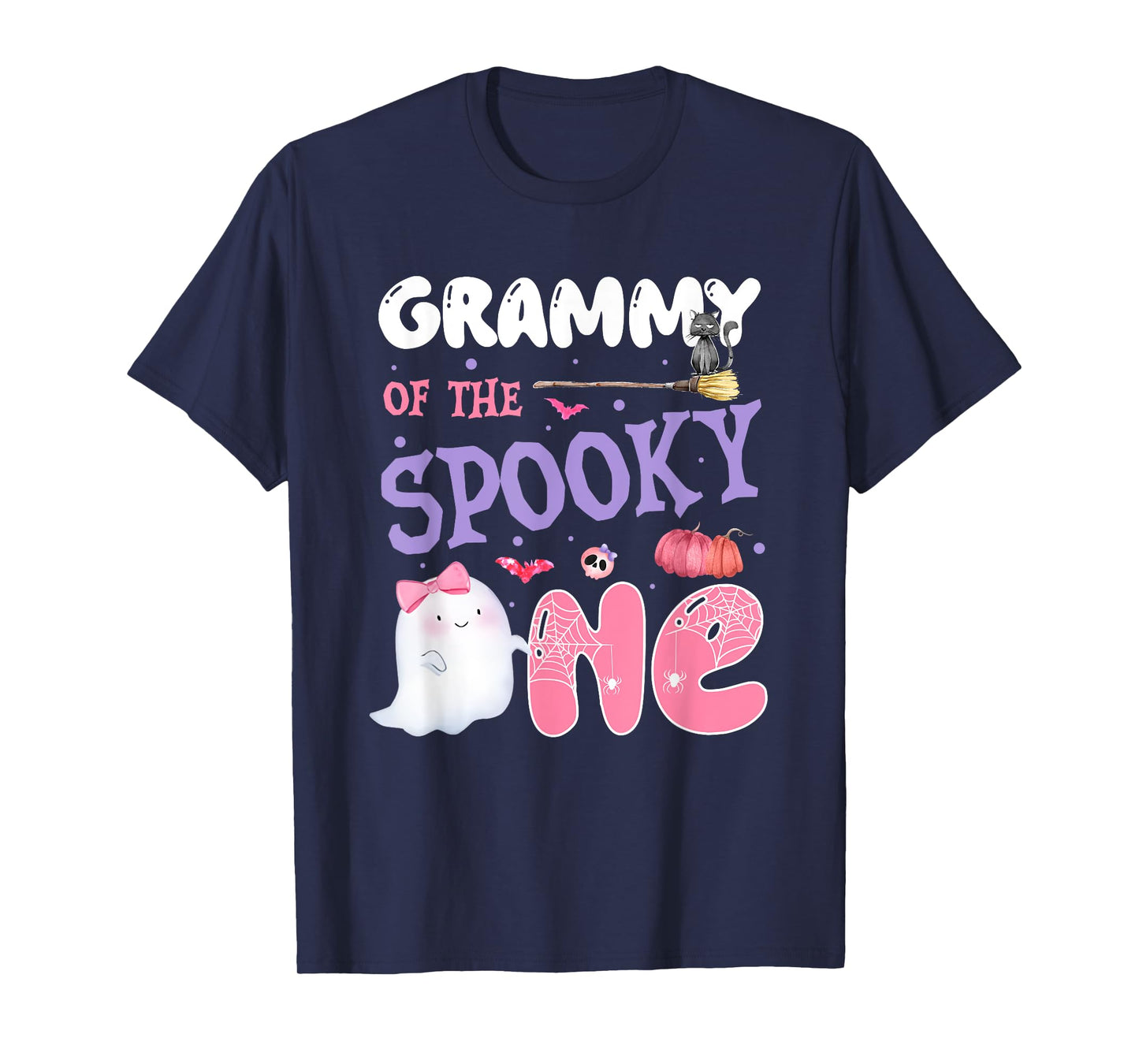 Grammy Of The Spooky One 1st Birthday Halloween Pink Ghost T-Shirt