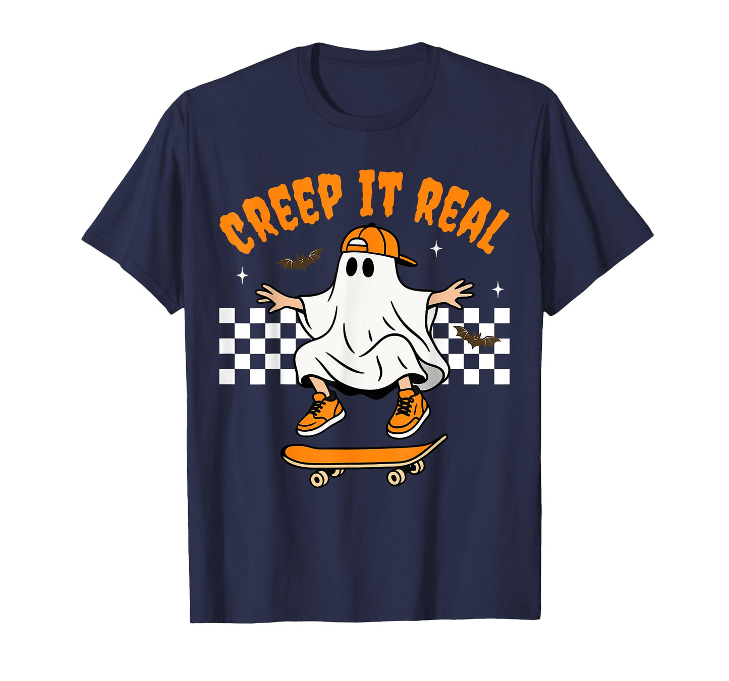 Creep It Real Vintage Halloween Ghost Cool Boy Fall Season T-Shirt