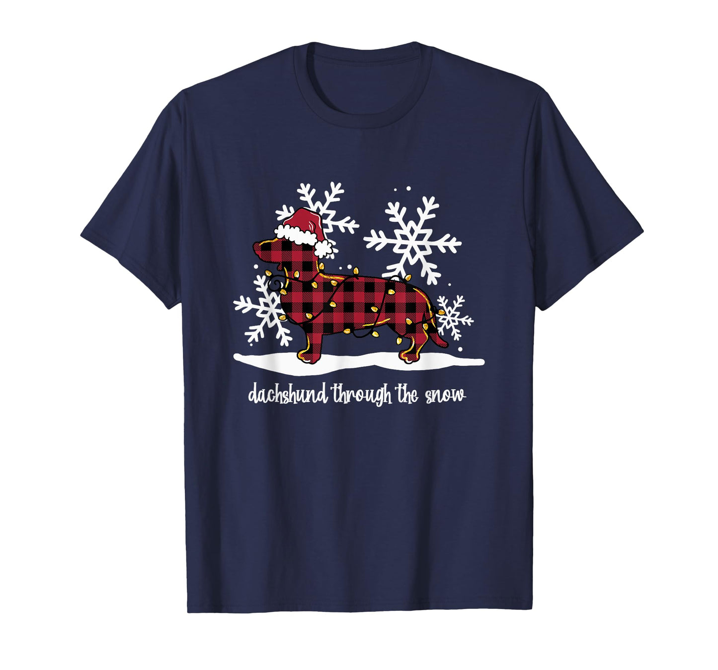 Dachshund Through The White Snow Retro Dachshund Lover Owner T-Shirt
