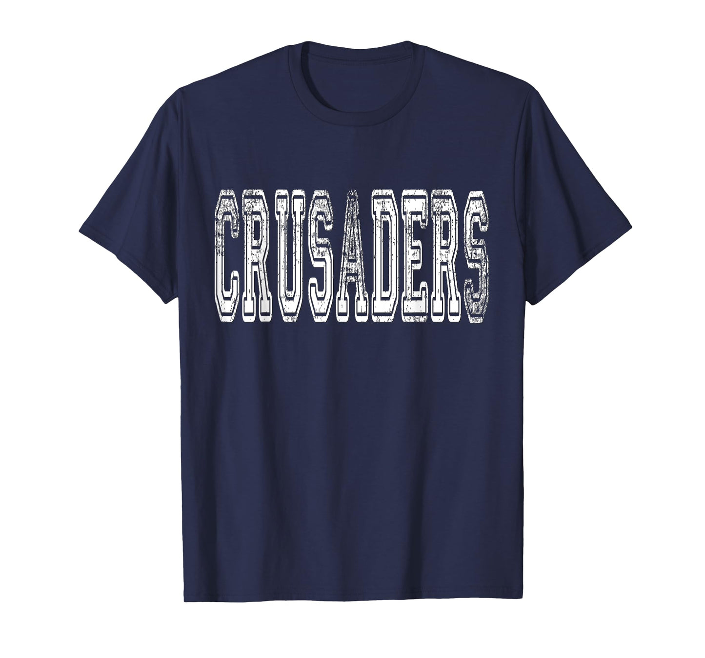 Crusaders Mascot Distressed Vintage School Sports Name Fans T-Shirt