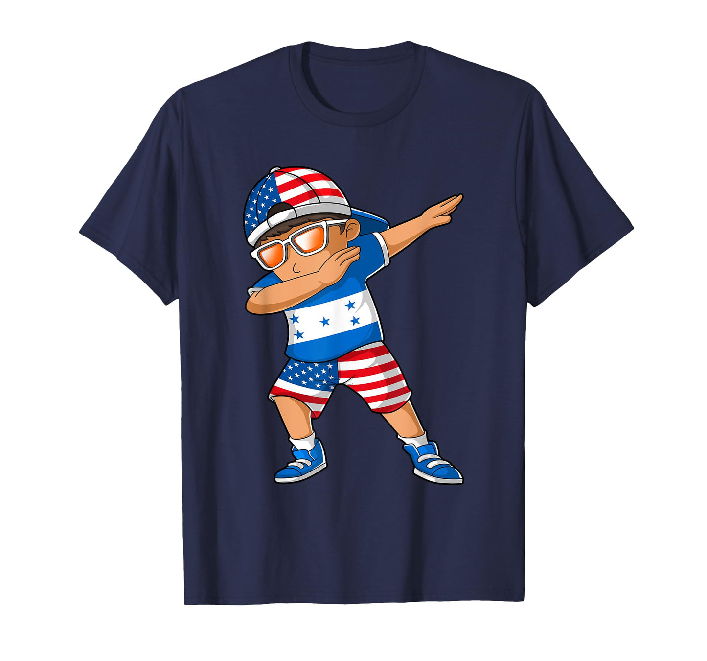Half American Half Honduran Boy Kid Honduras Flag Patriotic T-Shirt