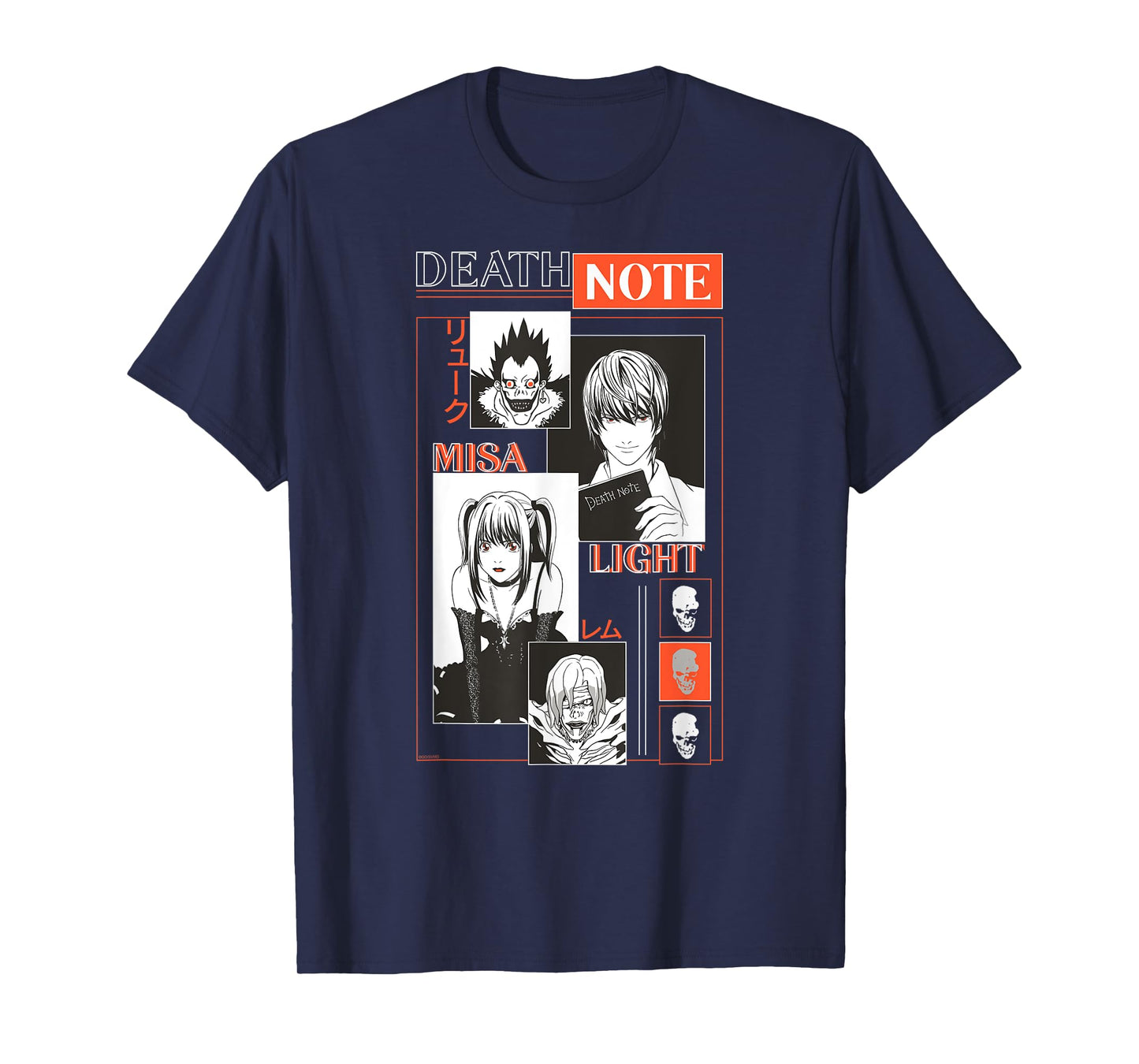 Death Note Modern Character Box Collage Anime T-Shirt