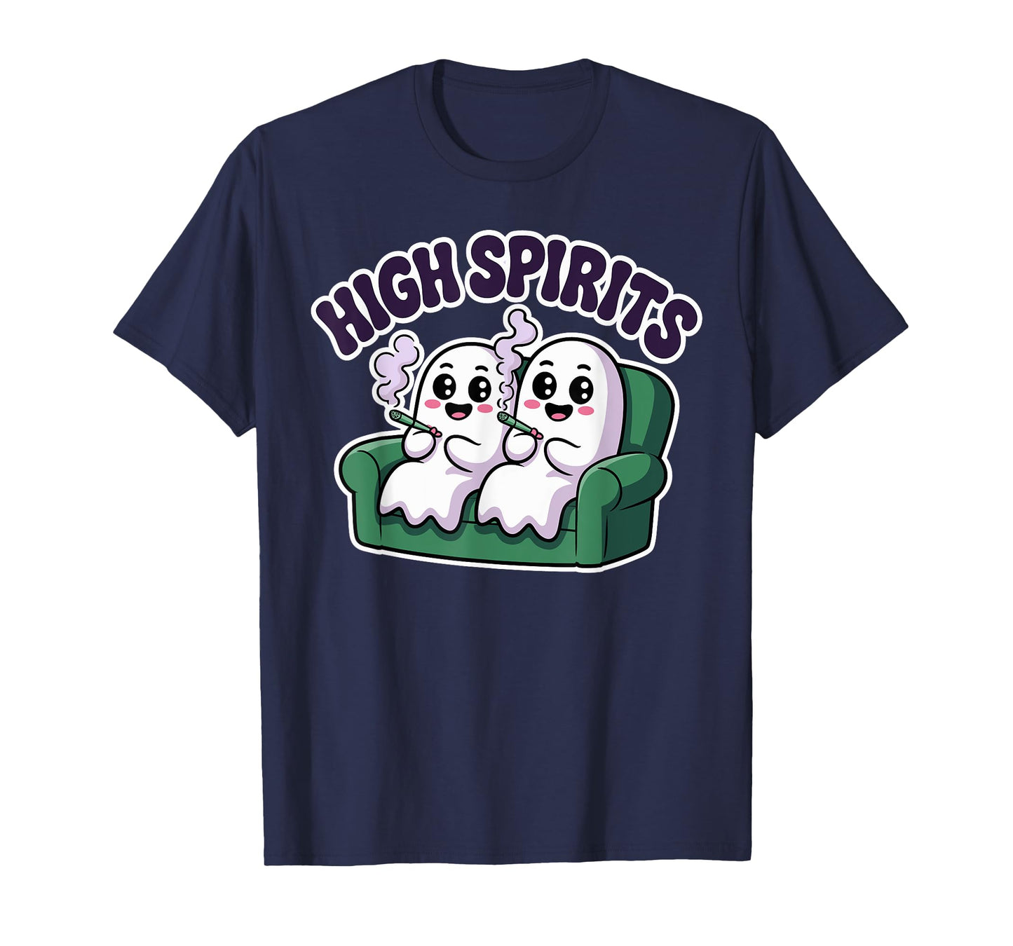 High Spirits Funny Ghost Weed Halloween Humor T-Shirt