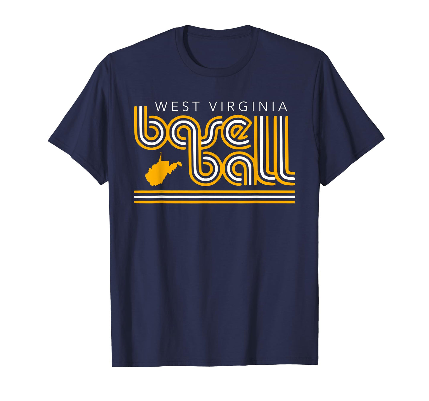 Retro Font West Virginia Baseball Player WV Ball Team Gear T-Shirt