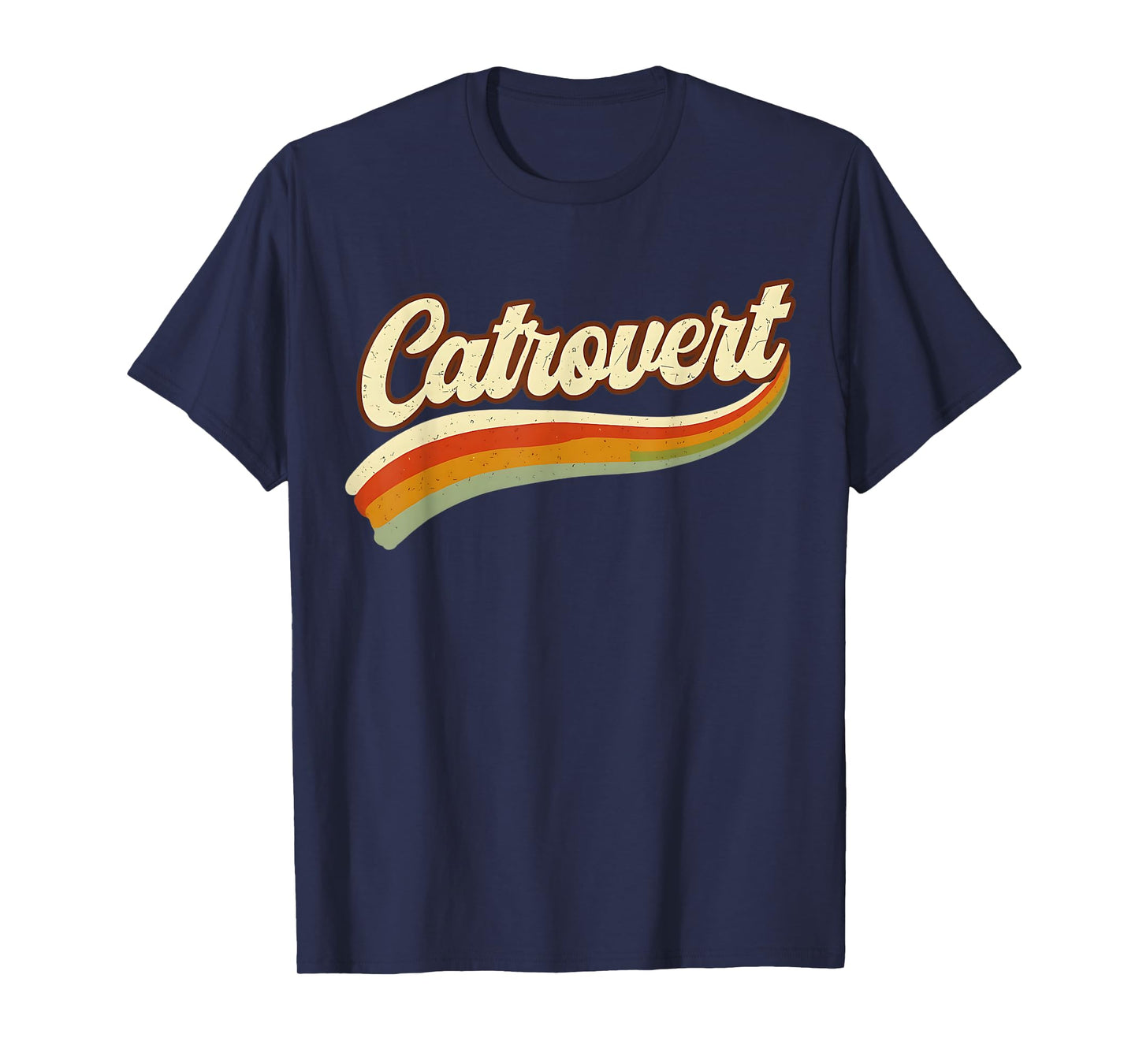 Retro Catrovert Cool Vintage Tees for Introverts Cat Parents T-Shirt