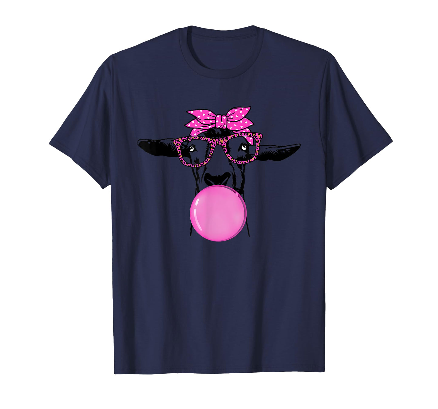 funny goat with bubble gum bandana glasses T-Shirt