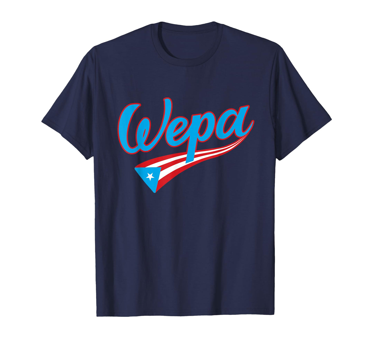Wepa Bandera Puerto Rico Flag Hand Lettering T-Shirt