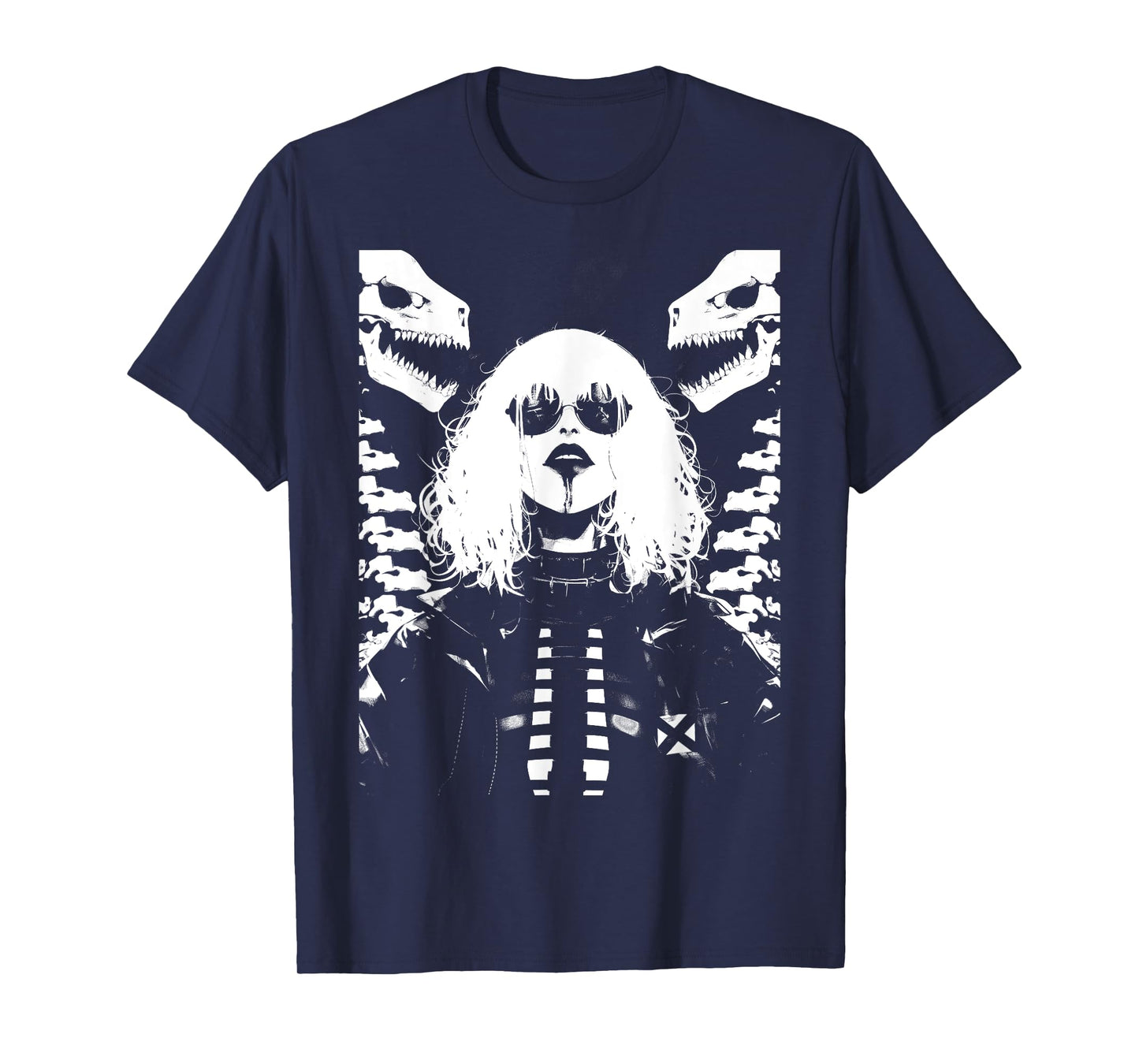 Horror Techwear Ghoul Girl Cybergoth Gothic Anime Manga T-Shirt