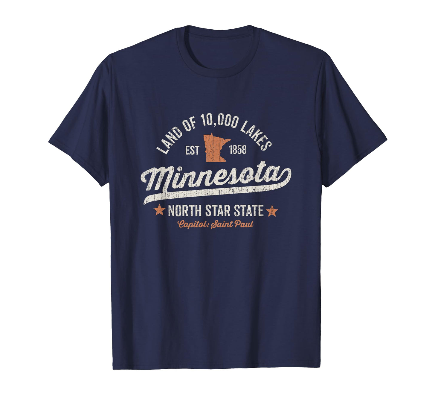 Minnesota Vintage Sports Design North Star State Rough T-Shirt