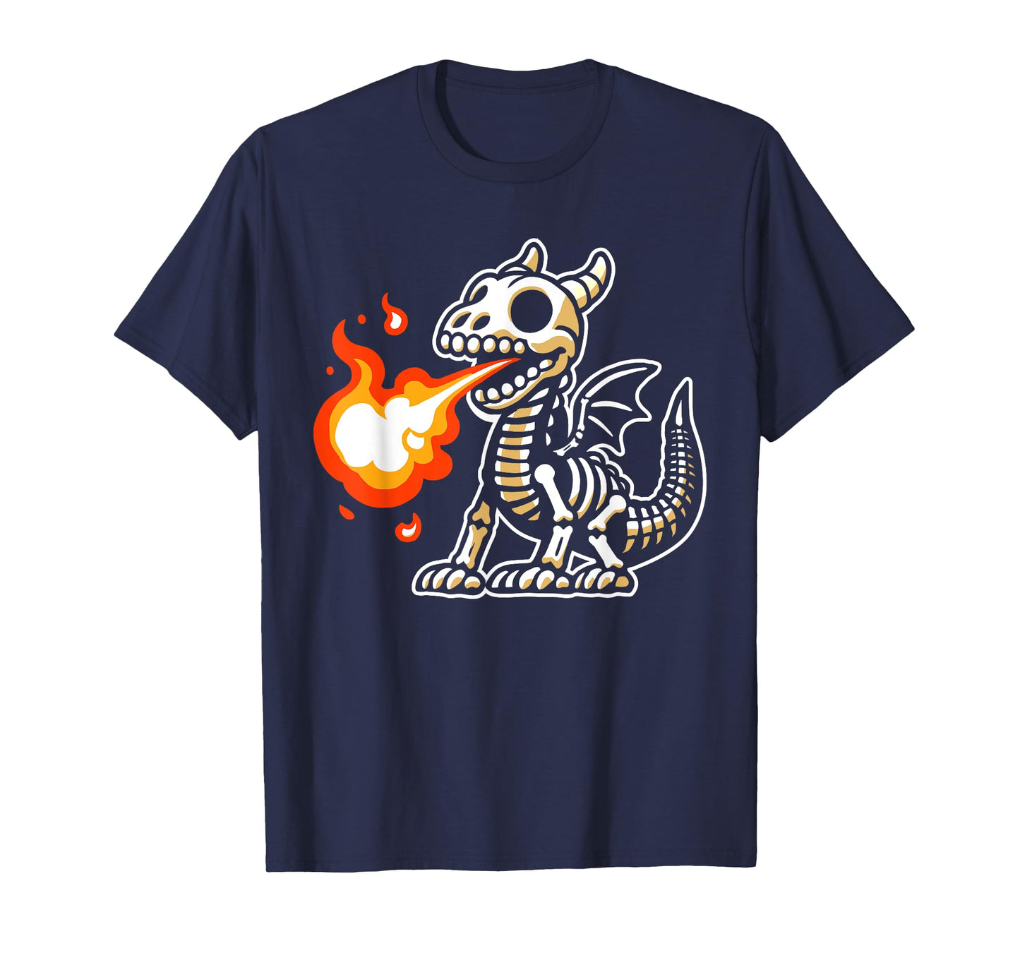 Retro Spooky Dragon Skeleton X-Ray Boys Kids T-Shirt
