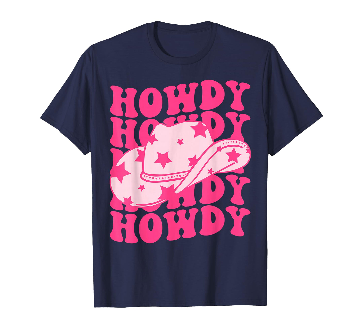 Western Country Rodeo Cowgirl Hat Women Girls Groovy Howdy T-Shirt