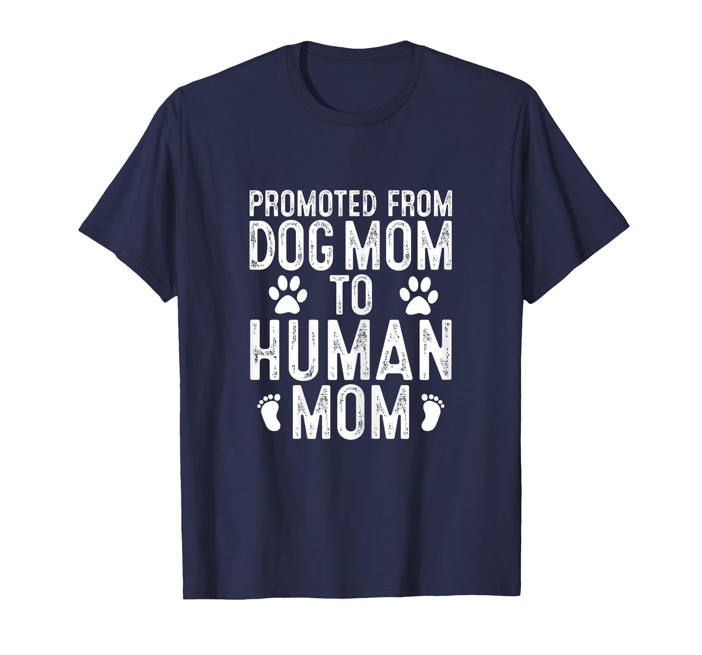 Funny New Mom Baby Gift Promoted from Dog Mom to Human Mom T-Shirt
