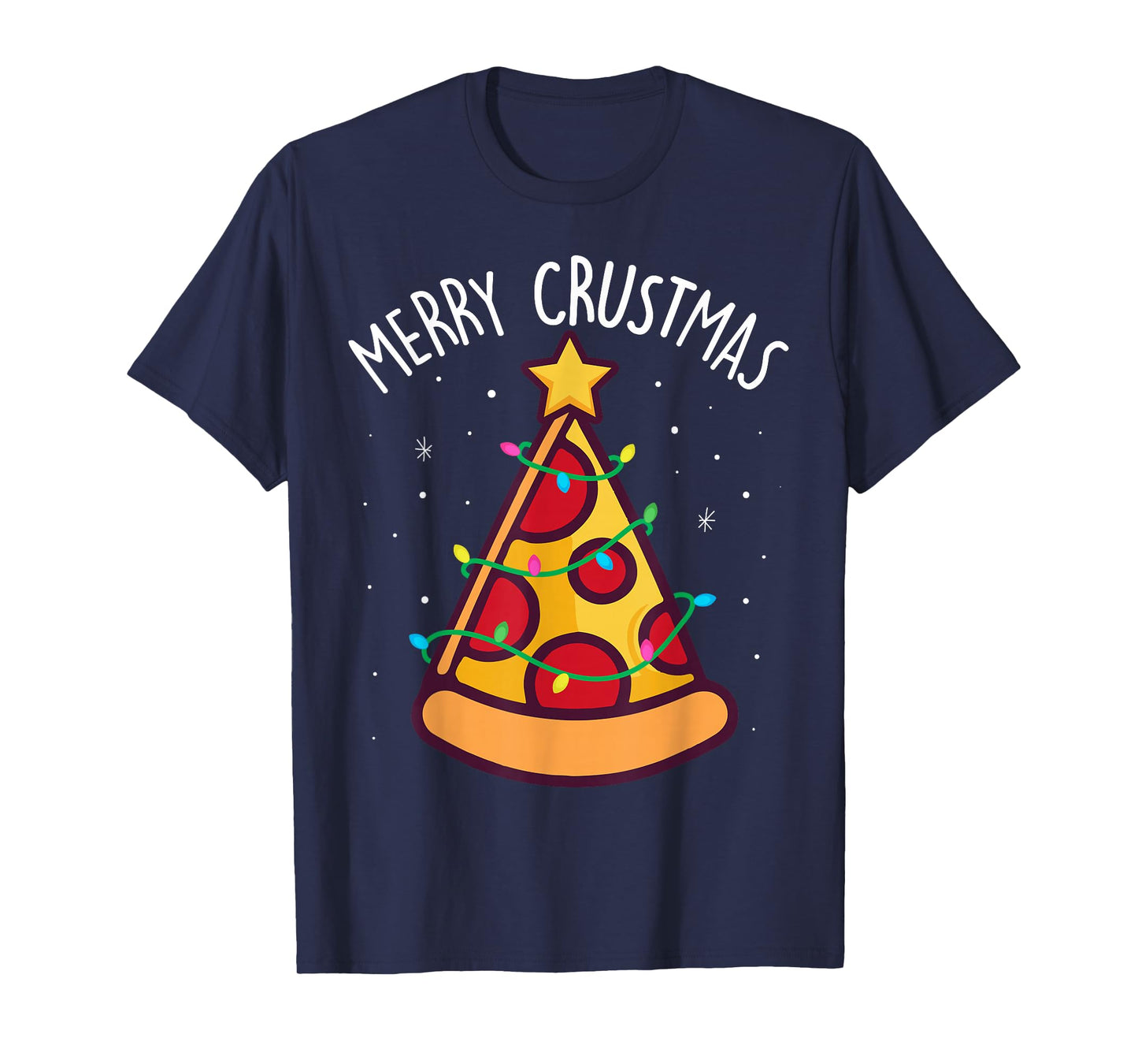 Funny Merry Crustmas Pizza Christmas Tree Kids Toddler Sleep T-Shirt
