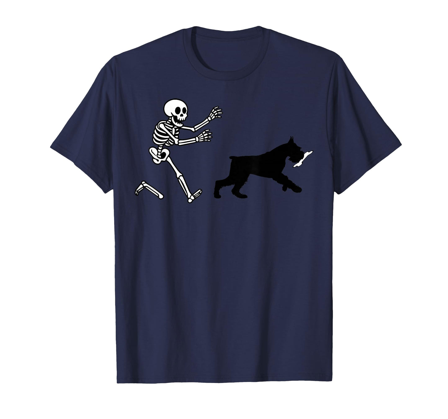 Funny Giant Schnauze Running Skeleton Halloween T-Shirt