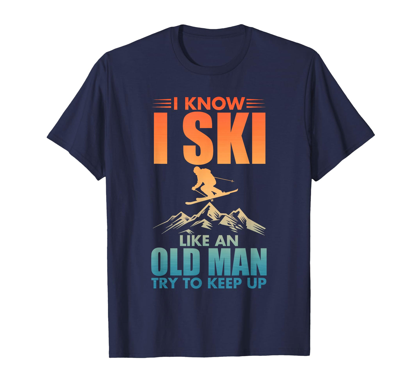 Best Ski Art for Grandpa Men Skiing Nordic Skier Skiing T-Shirt