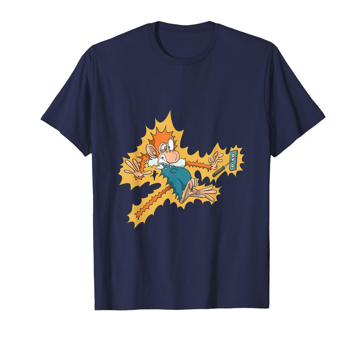 Monkey Electrician Getting Electric Shock T-Shirt