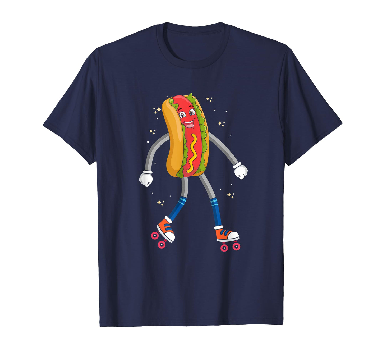 Hot Dog on Rollerskates, Roller Blades Skater Skating Hotdog T-Shirt