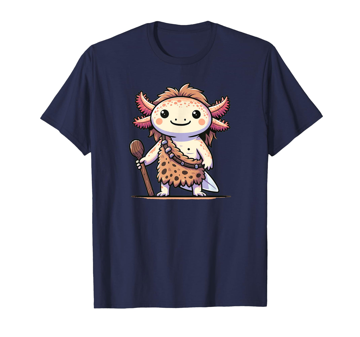 Funny Caveman Axolotl Costume T-Shirt