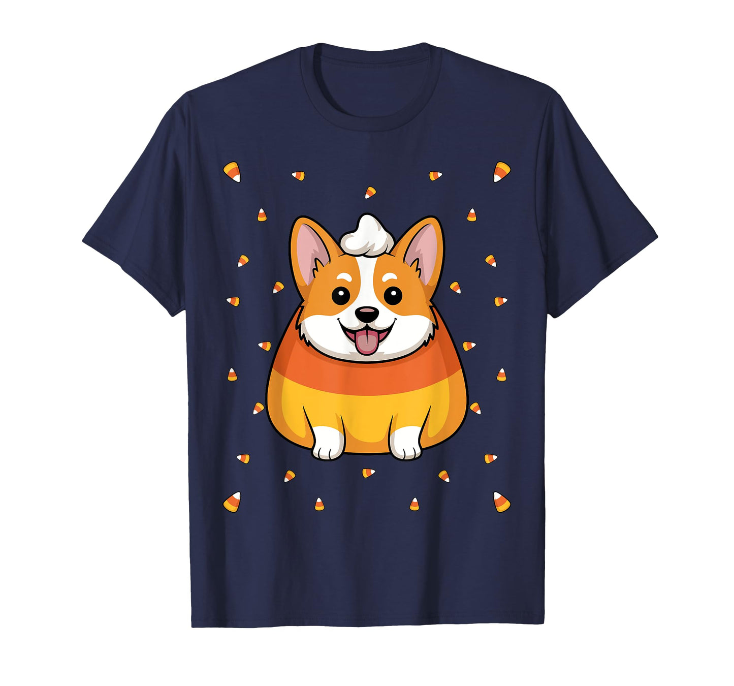 Candy Corn Cute Corgi Dog Spooky Halloween Men Women T-Shirt