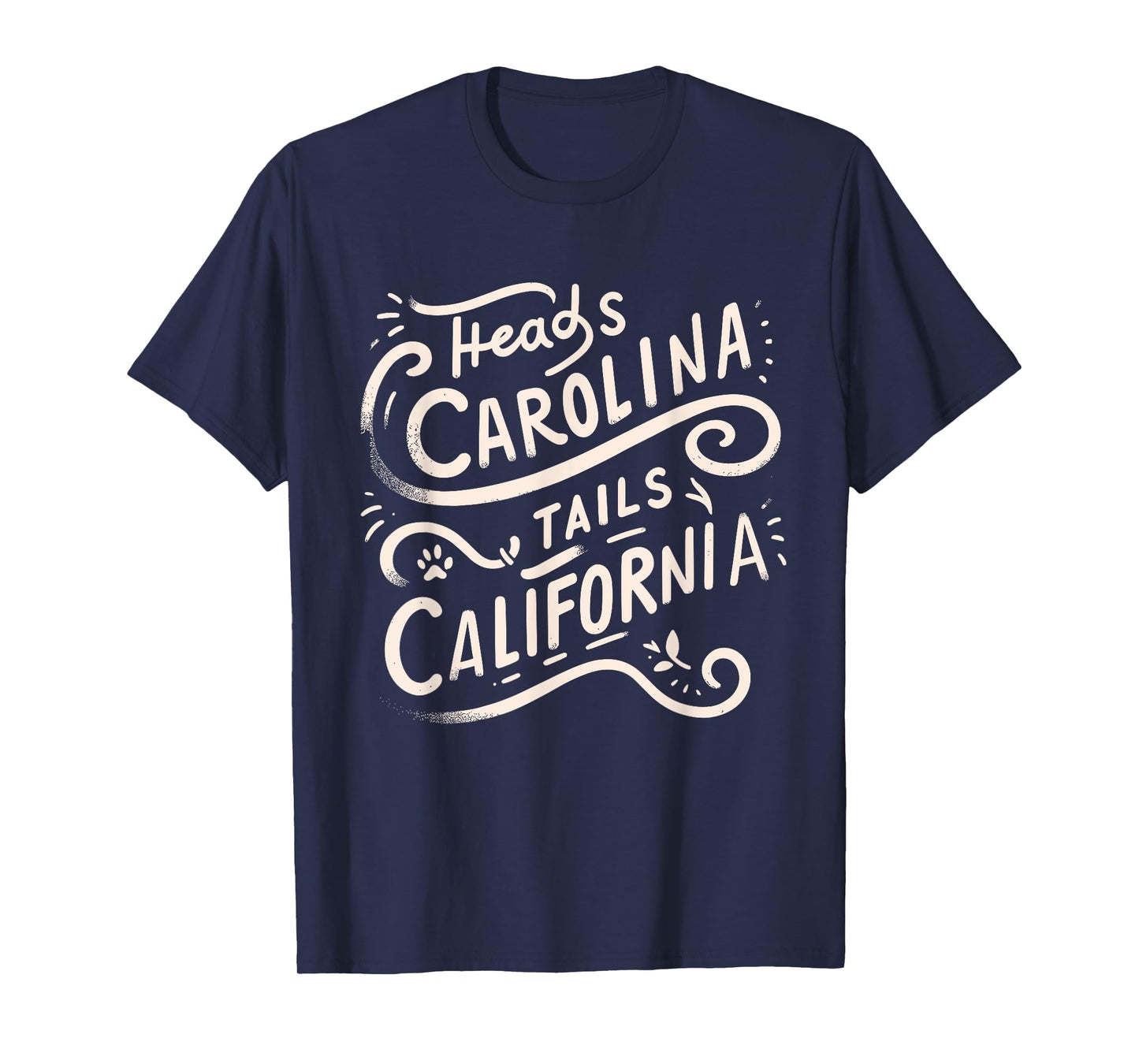 Heads Carolina Tail California Retro Vintage T-Shirt