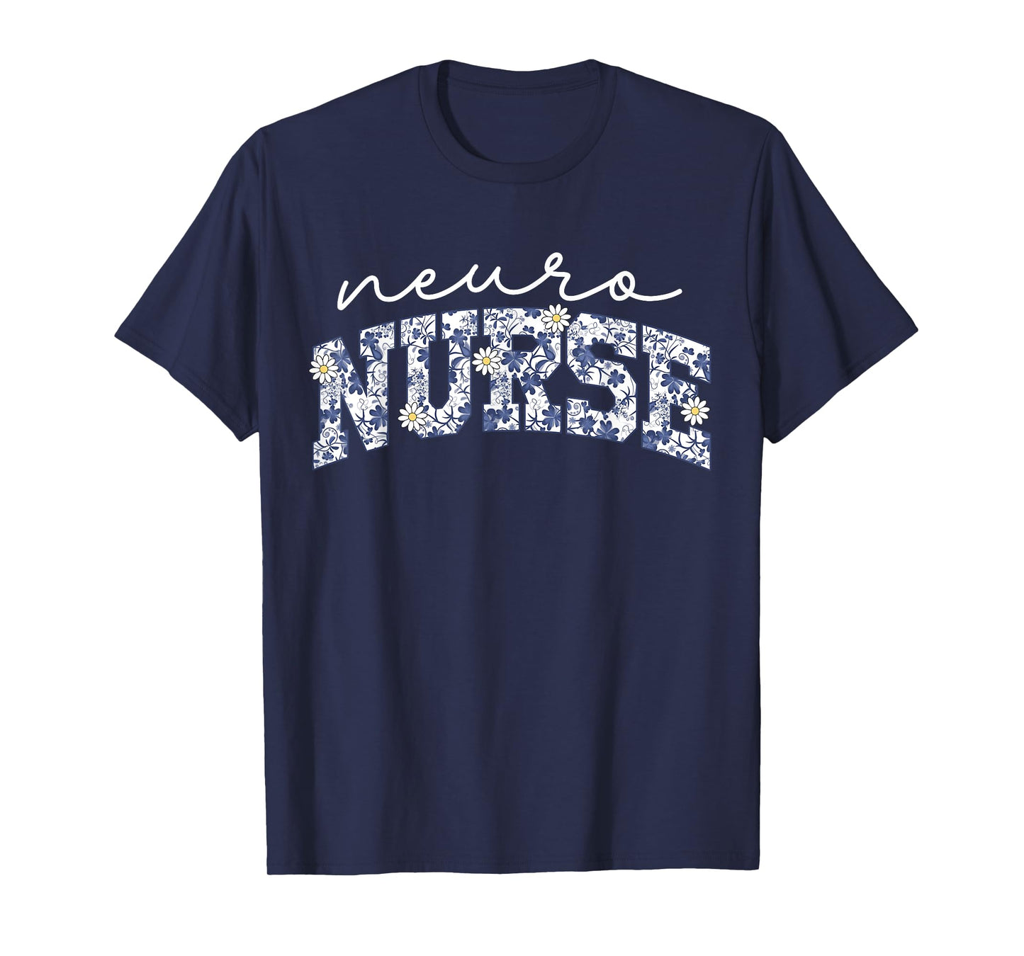 Retro Floral Neuro Nurse Neurology Neurologist RN Nurse Week T-Shirt