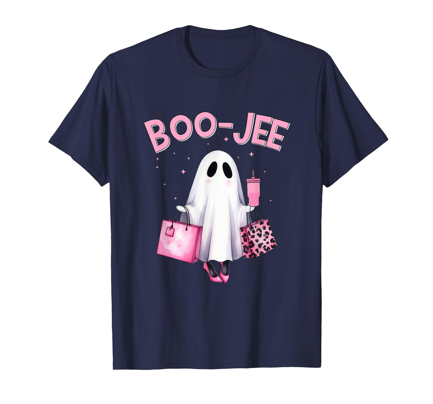 Boujee Boo Jee Spooky Ghost Funny Halloween Women Girls T-Shirt