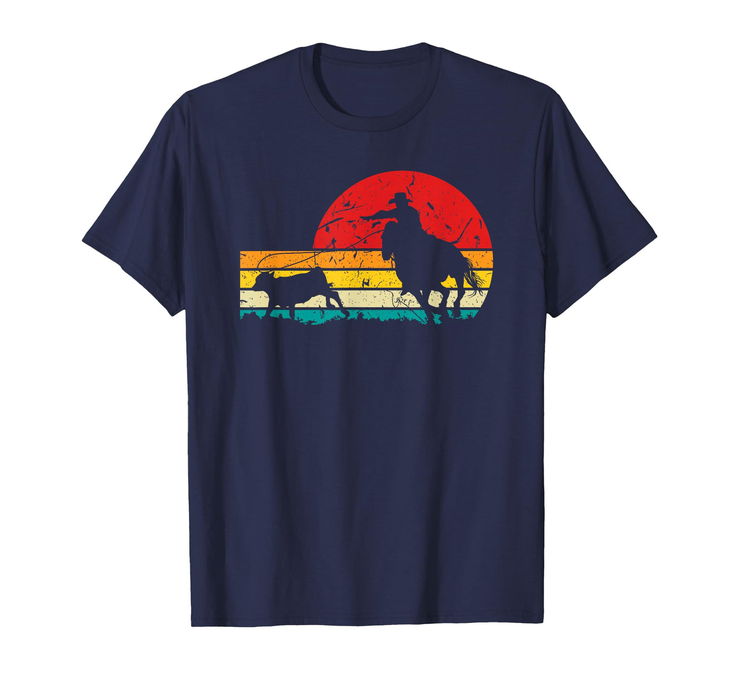 Breakaway Roping Cowboy Retro Rodeo Graphic Calf Roping T-Shirt