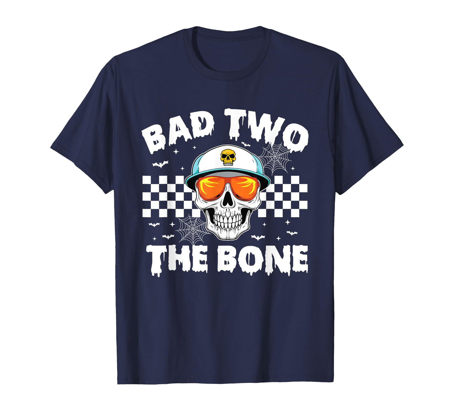 Bad To The Bone Skeleton Halloween TWO Birthday Toddler Kids T-Shirt