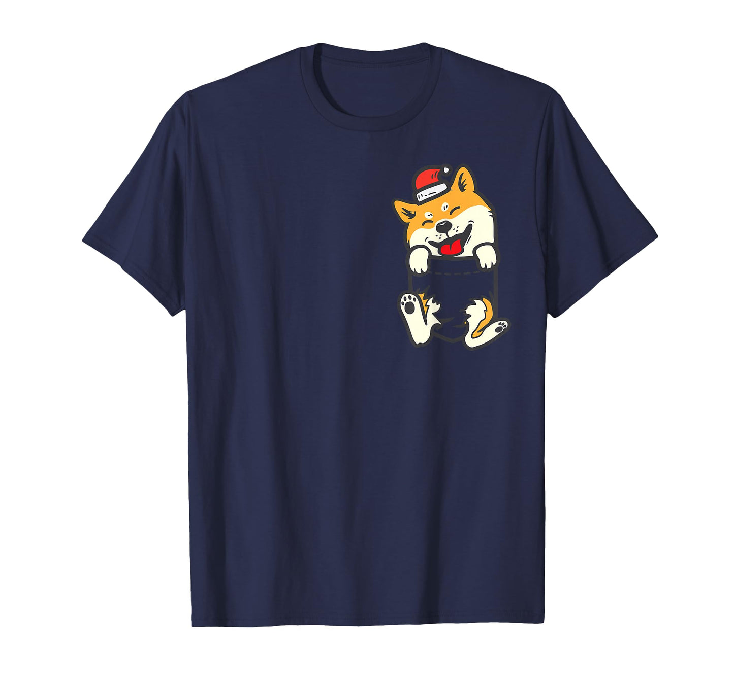 Pocket Santa Shiba Inu Akita Feet Christmas Dog Lover PJ T-Shirt