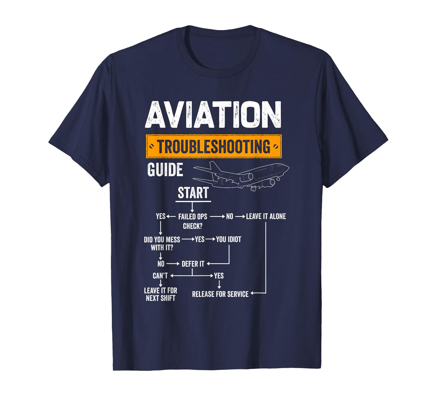 Funny Aviation Troubleshooting Guide Aircraft Mechanic Pilot T-Shirt