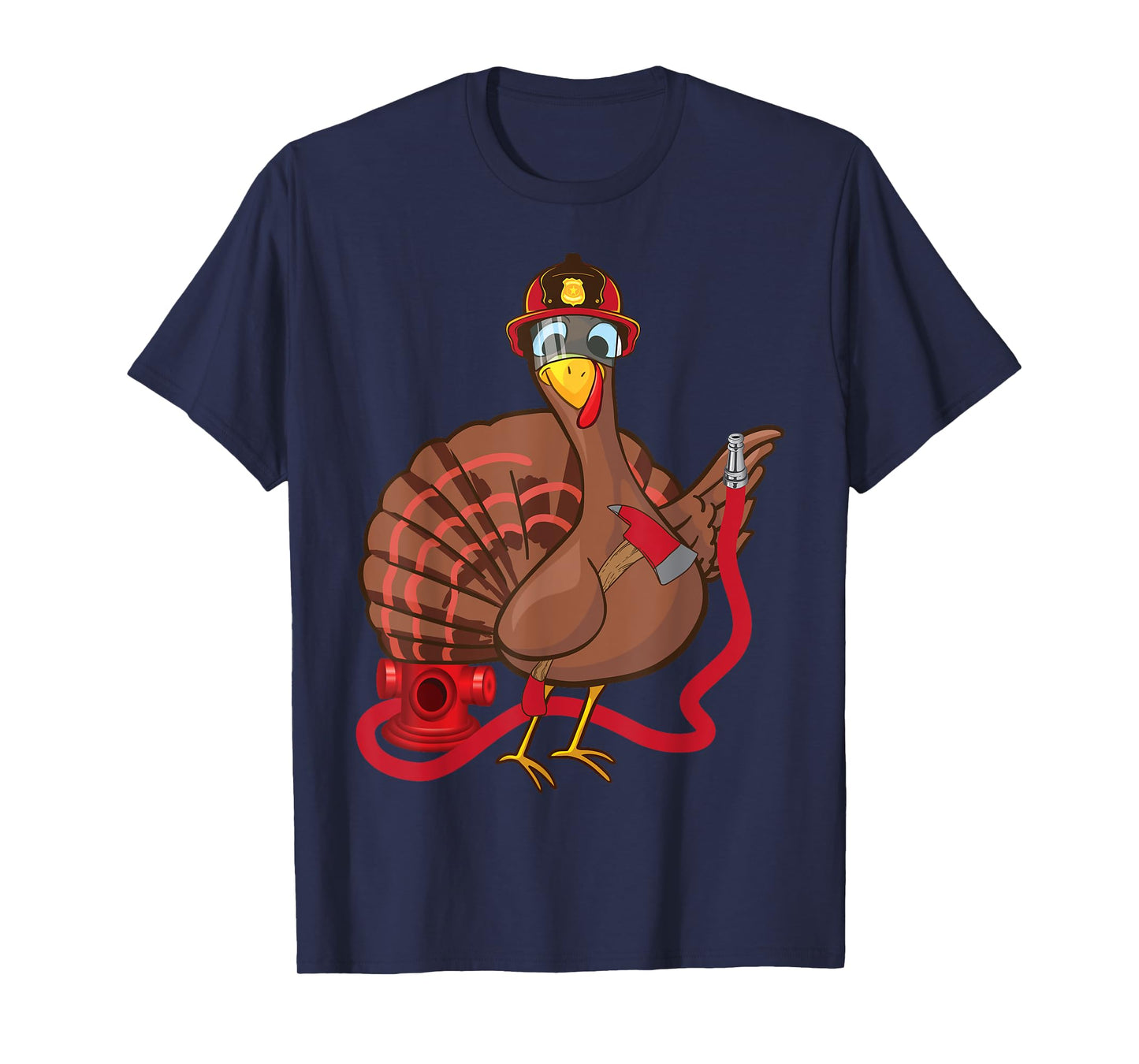 Thanksgiving Firefighter Turkey - Funny Feast Day Gift T-Shirt